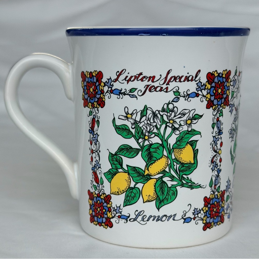 Vintage Lipton Special Teas Chamomile Floral Mug England Collectible Pottery Cup